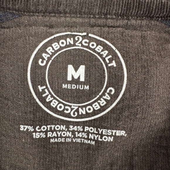 Carbon2Cobalt Sweatshirt Men Medium Navy Blue Pullover Henley Long Sleeves - Picture 7 of 11